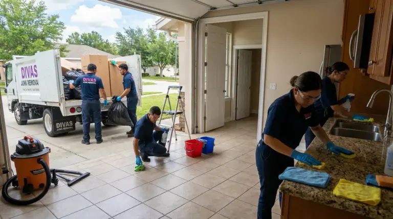 An empty room being cleaned thoroughly for new occupants.