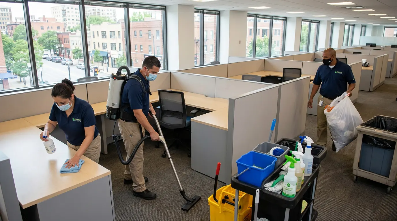 A professional office space after cleaning services.